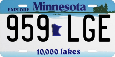 MN license plate 959LGE