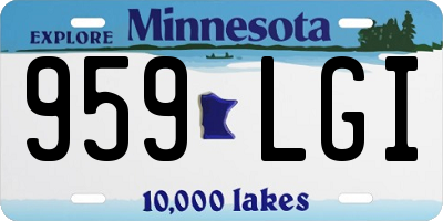 MN license plate 959LGI