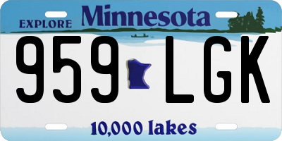 MN license plate 959LGK