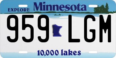 MN license plate 959LGM