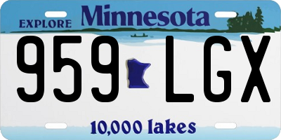 MN license plate 959LGX