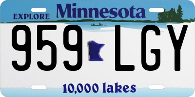 MN license plate 959LGY