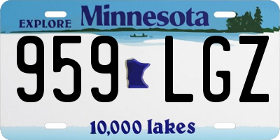 MN license plate 959LGZ