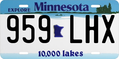 MN license plate 959LHX