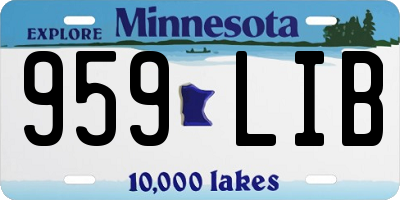 MN license plate 959LIB