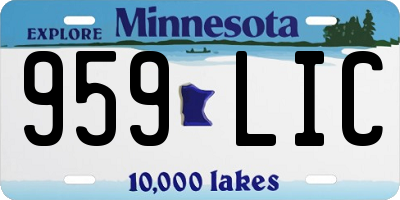 MN license plate 959LIC