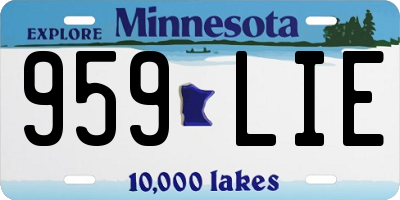 MN license plate 959LIE