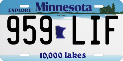 MN license plate 959LIF