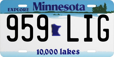 MN license plate 959LIG