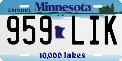 MN license plate 959LIK