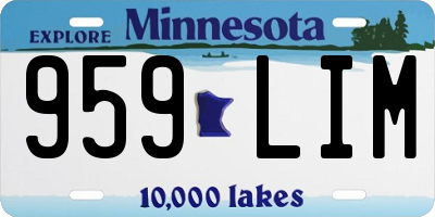 MN license plate 959LIM
