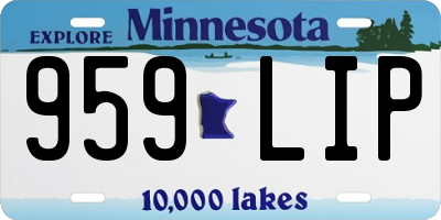MN license plate 959LIP