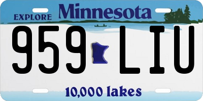MN license plate 959LIU