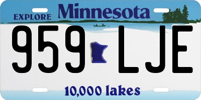 MN license plate 959LJE