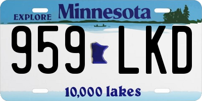 MN license plate 959LKD