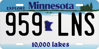MN license plate 959LNS