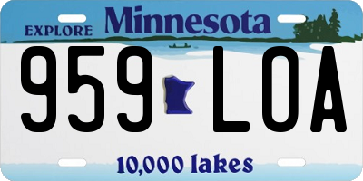 MN license plate 959LOA