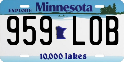 MN license plate 959LOB