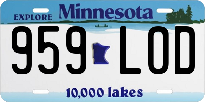 MN license plate 959LOD