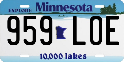 MN license plate 959LOE