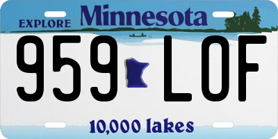 MN license plate 959LOF