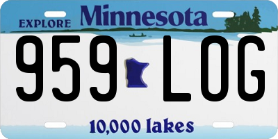 MN license plate 959LOG