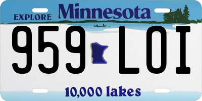 MN license plate 959LOI