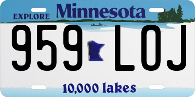 MN license plate 959LOJ