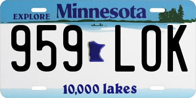 MN license plate 959LOK
