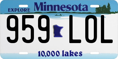 MN license plate 959LOL