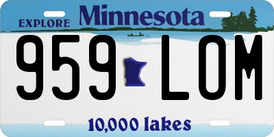 MN license plate 959LOM