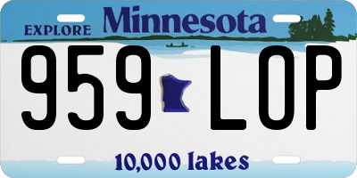 MN license plate 959LOP