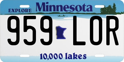 MN license plate 959LOR