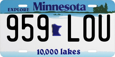 MN license plate 959LOU