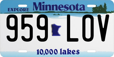 MN license plate 959LOV