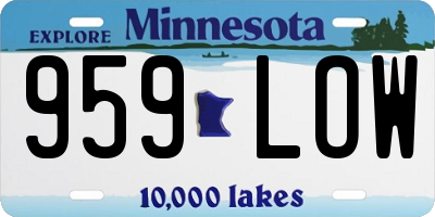 MN license plate 959LOW