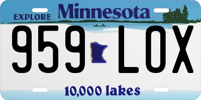 MN license plate 959LOX