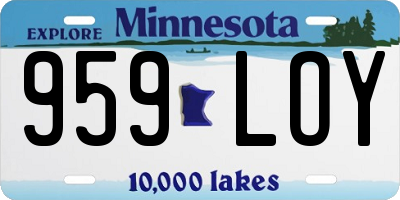 MN license plate 959LOY