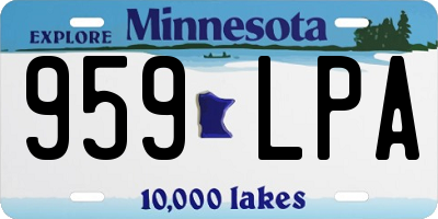 MN license plate 959LPA