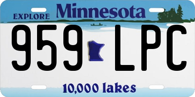 MN license plate 959LPC