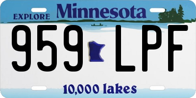 MN license plate 959LPF