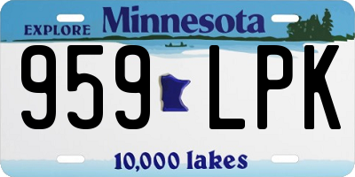 MN license plate 959LPK