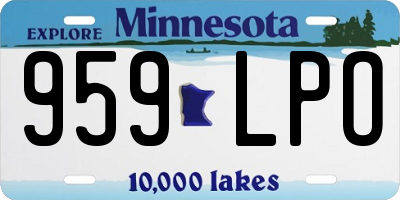 MN license plate 959LPO