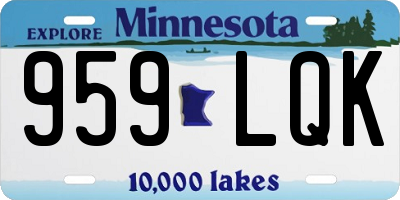 MN license plate 959LQK