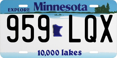 MN license plate 959LQX