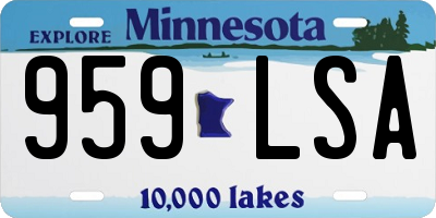 MN license plate 959LSA