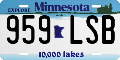 MN license plate 959LSB