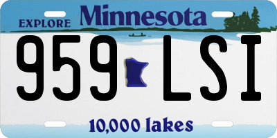 MN license plate 959LSI