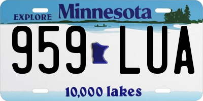 MN license plate 959LUA