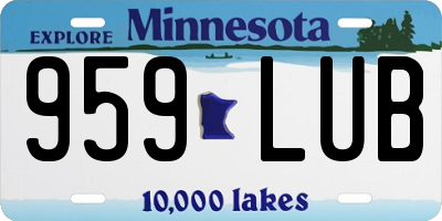 MN license plate 959LUB